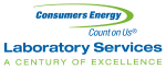 Consumers Energy Logo. Count on Us. Laboratory Services - A Century of Excellence.